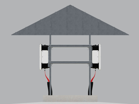 Central Inverter Connection - For 6 Inverters 3D 模型