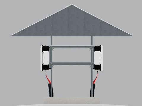 Central Inverter Connection - For 6 Inverters 3D 模型