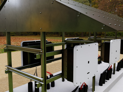 Central Inverter Connection - For 6 Inverters 3D 模型