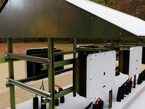 Central Inverter Connection - For 6 Inverters 3D 模型