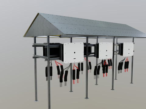 Central Inverter Connection - For 6 Inverters 3D 模型