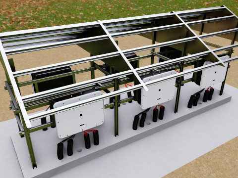 Central Inverter Connection - For 6 Inverters 3D 模型