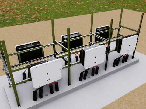 Central Inverter Connection - For 6 Inverters 3D 模型