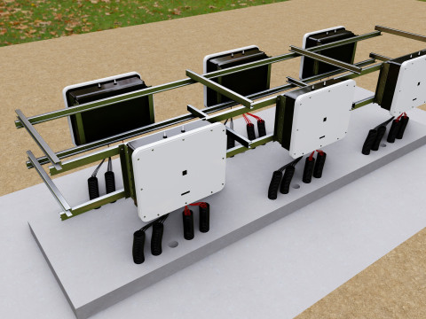Central Inverter Connection - For 6 Inverters 3D 模型