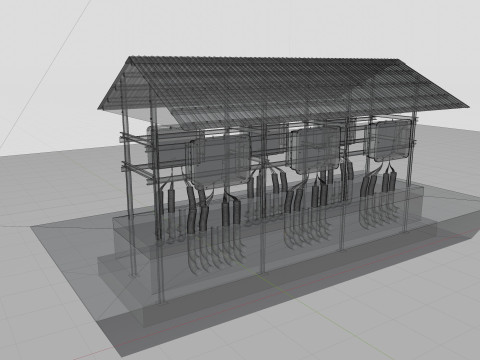 Central Inverter Connection - For 6 Inverters 3D 模型