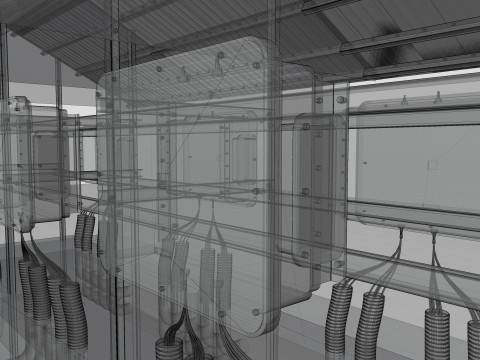 Central Inverter Connection - For 6 Inverters 3D 模型