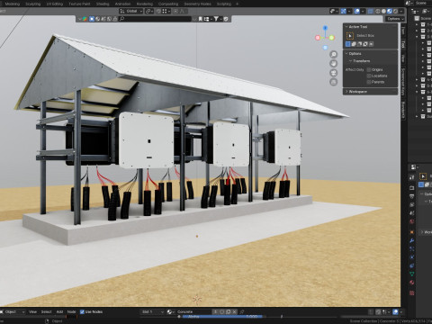 Central Inverter Connection - For 6 Inverters 3D 模型