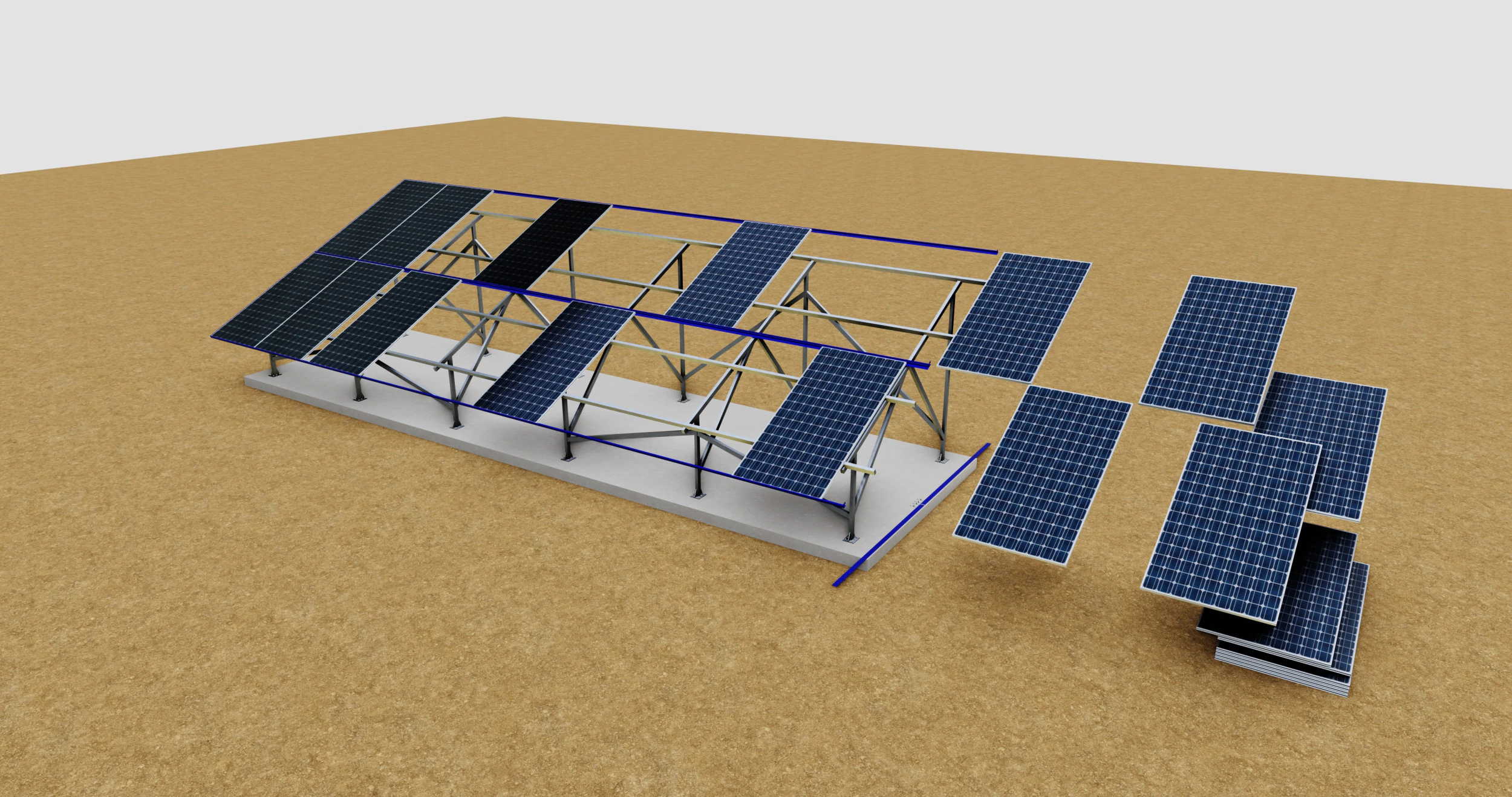 Sliding Panel System-2x10 Panel Layout 3D Model .c4d .max .obj .3ds .fbx .stl .blend 