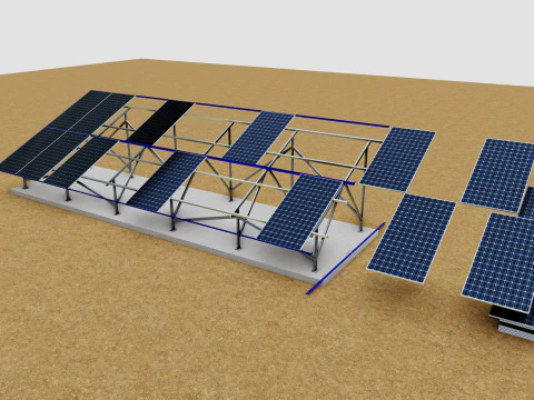 Schuifpaneelsysteem-2x10 paneelindeling 3D Model