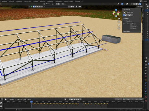 Sliding Panel System-2x10 Panel Layout 3D Model