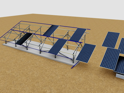 Sliding Panel System-2x10 Panel Layout 3D Модель