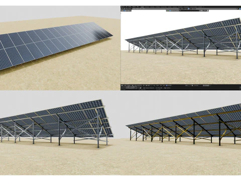 Mega Pack Solar Energy Construction Models and Technical Projects 3D Model