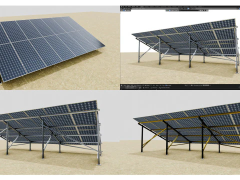 Mega Pack Solar Energy Construction Models and Technical Projects 3D Model