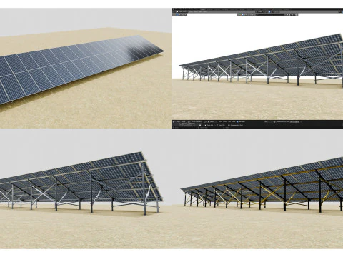 Mega Pack Solar Energy Construction Models and Technical Projects 3D Model