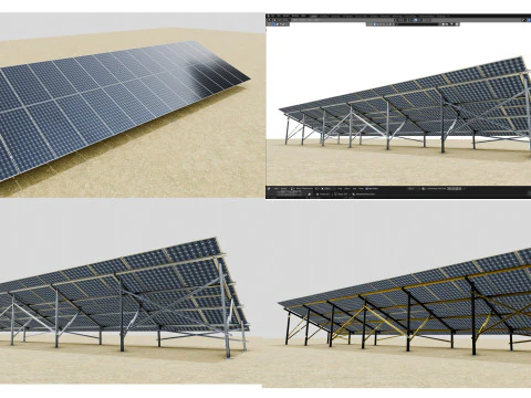 Mega Pack Solar Energy Construction Models and Technical Projects 3D Model
