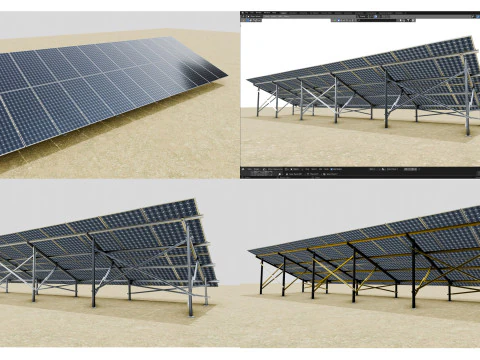 Mega Pack Solar Energy Construction Models and Technical Projects 3D Model