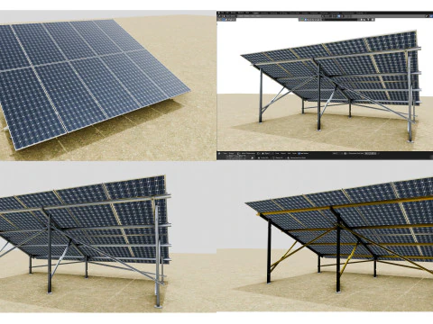 Mega Pack Solar Energy Construction Models and Technical Projects 3D Model