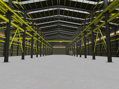 Steel Structure Warehouse-54mtx119mt 3D Model