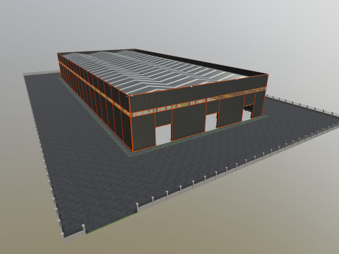 Steel Structure Warehouse-54mtx119mt 3D Model