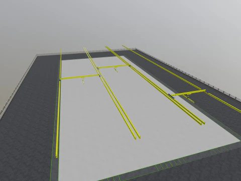 Steel Structure Warehouse-54mtx119mt 3D Model