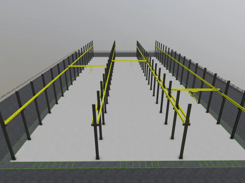 Steel Structure Warehouse-54mtx119mt 3D Model