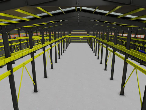 Steel Structure Warehouse-54mtx119mt 3D Model