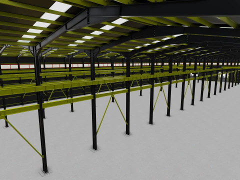 Steel Structure Warehouse-54mtx119mt 3D Model