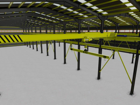 Steel Structure Warehouse-54mtx119mt 3D Model