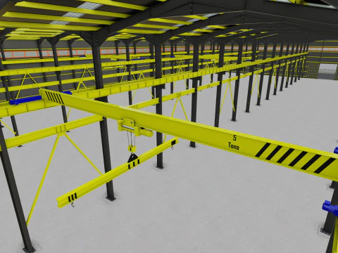Steel Structure Warehouse-54mtx119mt 3D Model