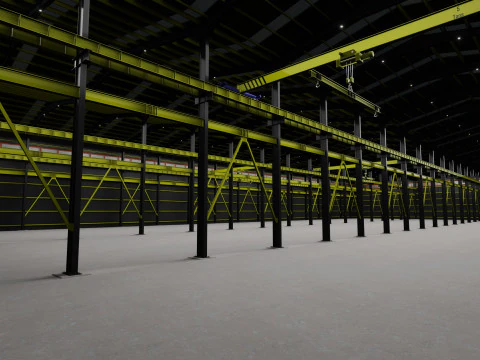 Steel Structure Warehouse-54mtx119mt 3D Model