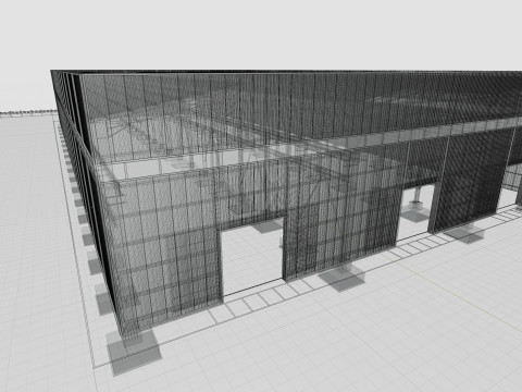 Steel Structure Warehouse-54mtx119mt 3D Model