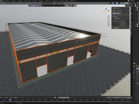 Steel Structure Warehouse-54mtx119mt 3D Model