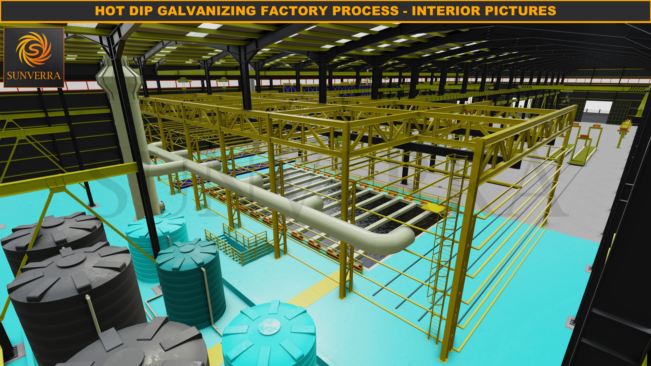 HOT DIP GALVANIZING FACTORY PROCESS 3D Model .c4d .max .obj .3ds .fbx .stl .blend 