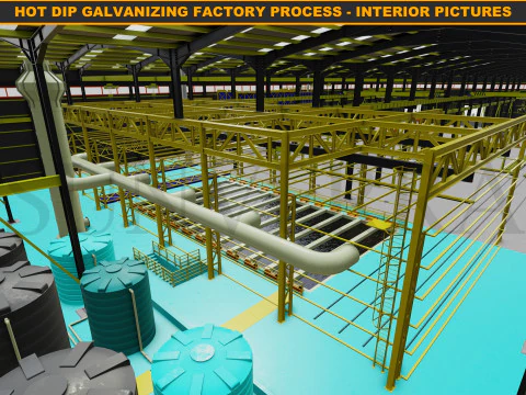 HOT DIP VERZINKEND FABRIEKSPROCES 3D Model