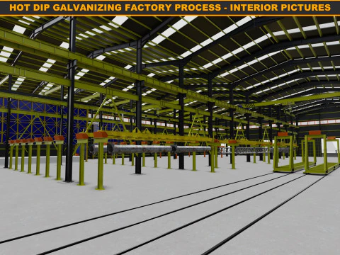 HOT DIP GALVANIZING FACTORY PROCESS 3D Model
