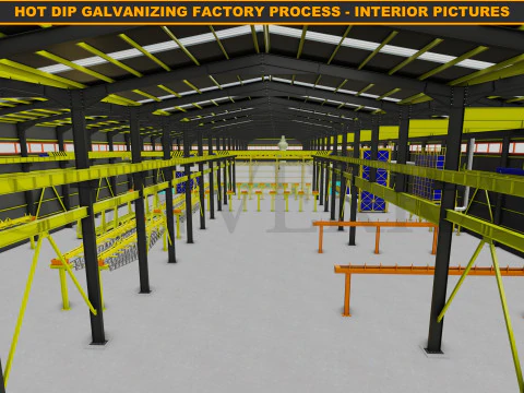 HOT DIP GALVANIZING FACTORY PROCESS 3D Model