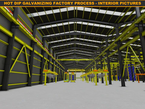 HOT DIP GALVANIZING FACTORY PROCESS 3D Model