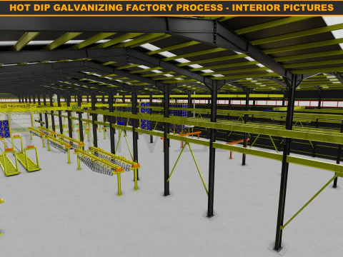 HOT DIP GALVANIZING FACTORY PROCESS 3D Model