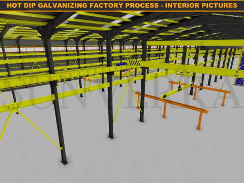 HOT DIP GALVANIZING FACTORY PROCESS 3D Model