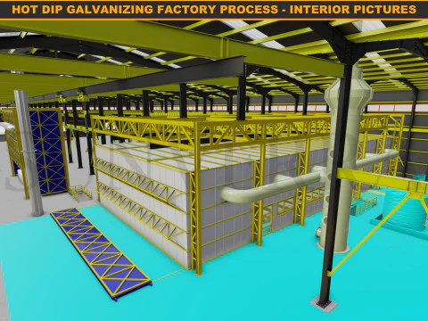 HOT DIP GALVANIZING FACTORY PROCESS 3D Model