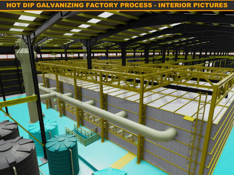 HOT DIP GALVANIZING FACTORY PROCESS 3D Model