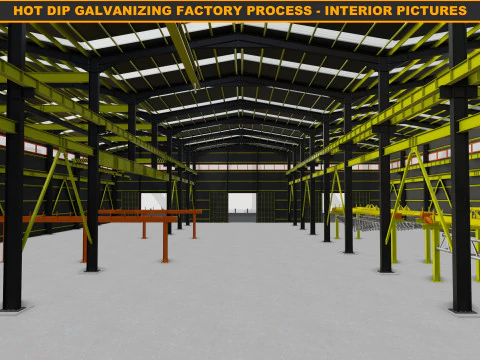 HOT DIP GALVANIZING FACTORY PROCESS 3D Model