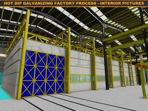 HOT DIP GALVANIZING FACTORY PROCESS 3D Model