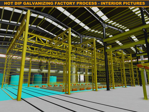 HOT DIP GALVANIZING FACTORY PROCESS 3D Model