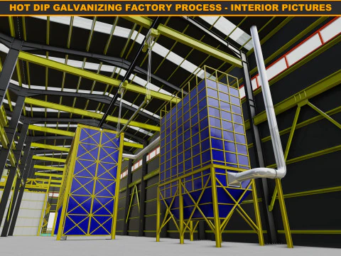 HOT DIP GALVANIZING FACTORY PROCESS 3D Model