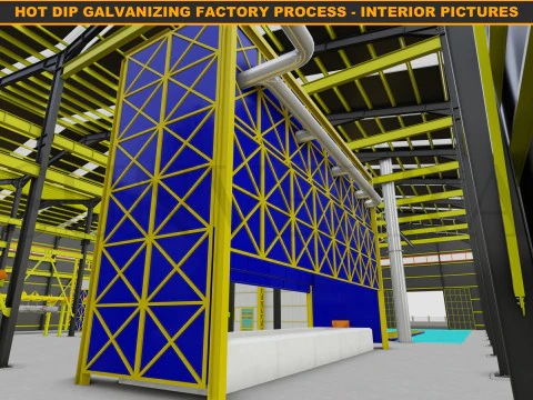 HOT DIP GALVANIZING FACTORY PROCESS 3D Model