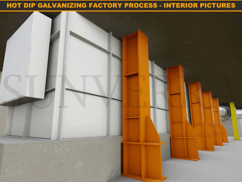 HOT DIP GALVANIZING FACTORY PROCESS 3D Model