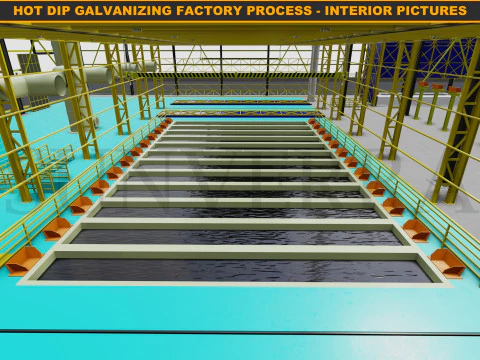 HOT DIP GALVANIZING FACTORY PROCESS 3D Model