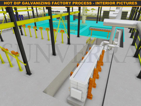 HOT DIP GALVANIZING FACTORY PROCESS 3D Model