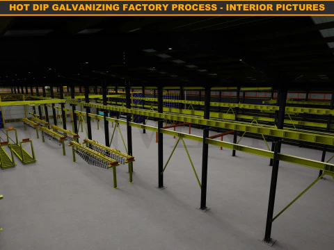 HOT DIP GALVANIZING FACTORY PROCESS 3D Model